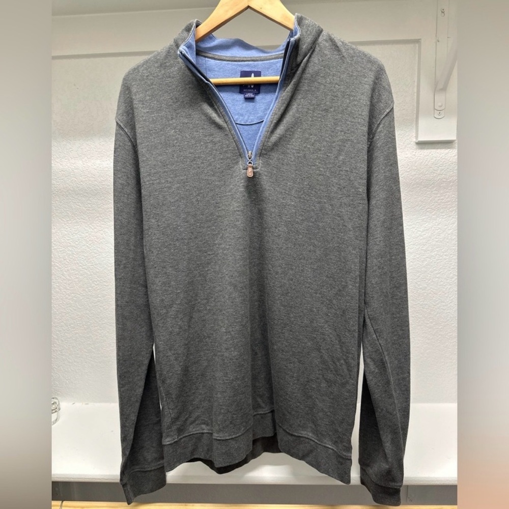 Johnnie O Sweater Mens Extra Large Blue Long Sleeve 1/4 Zip Pullover Golf